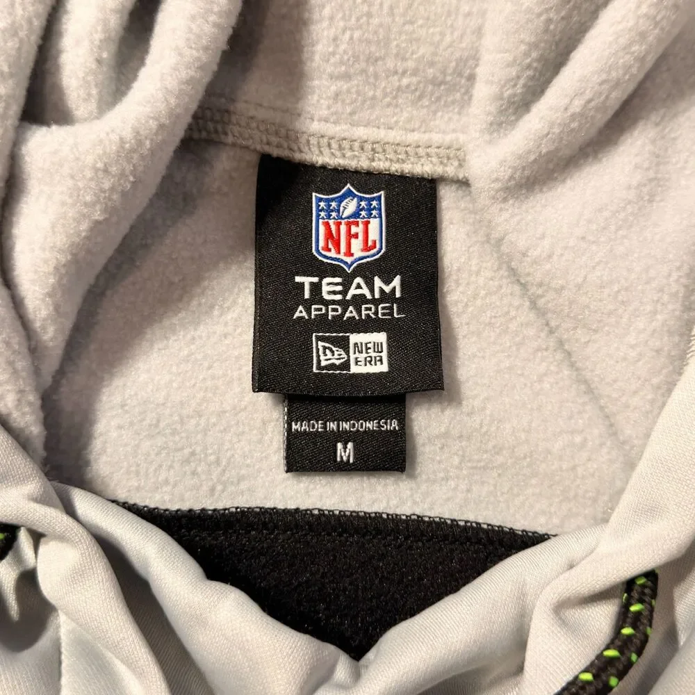 NWT Las Vegas Raiders New Era NFL Combine Hoodie Mens Medium Black Gray Pullover